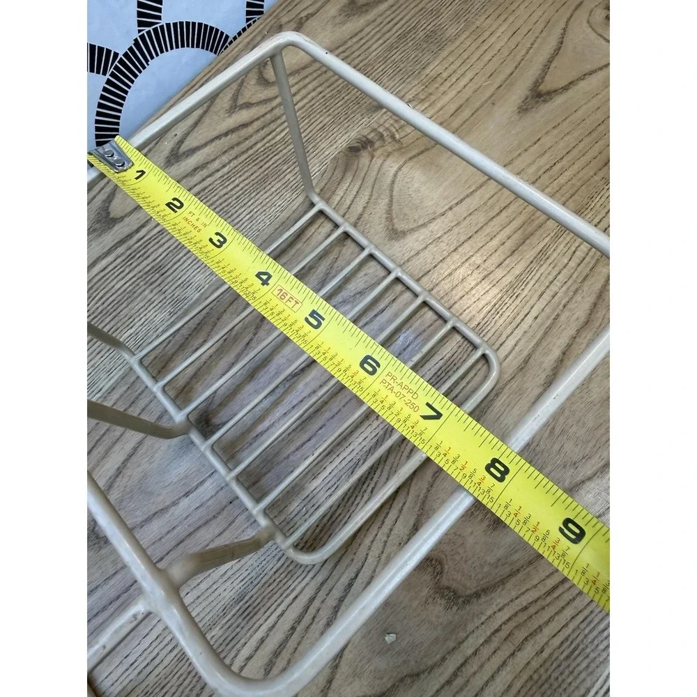 Vtg RUBBERMAID Coated Wire Dish Organizer Cup/Mug Rack Plate/Bowl Holder Ivory